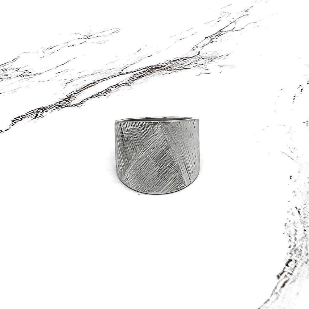 Bianca Milano 925 Sterling Silver Basketweave Cocktail Band Ring Size 6